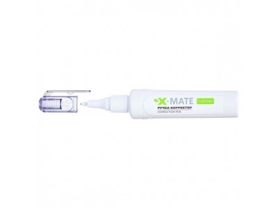 Корректор-ручка 6ml X-Mate  с гибрид.наконечником с колпачком и клипом  в картонном дисплее CP_081344 Hatber -2