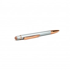 Ручка подарочная цвет корпуса серебро+золото, металл+пластик, 0.7мм,автомат, стилус В1010-2 