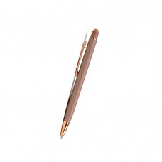 Ручка подарочная цвет корпуса бежевый+золото, металл+пластик, 0.7мм,автомат, стилус В1017-1 