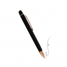 Ручка подарочная цвет корпуса черный+золото, металл+пластик, 0.7мм,автомат, стилус В1017-2 