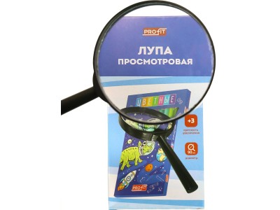 Лупа d=90мм, 3 крат. увел., в карт. коробке ЛУ-9190 Проф-Пресс -2