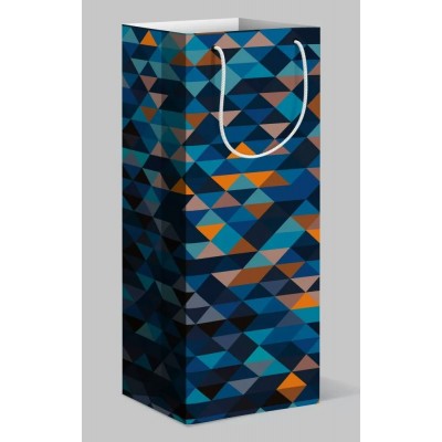 Пакет под бутылку (35*14см) орнамент из треугольников 15.11.01089 Хорошо 