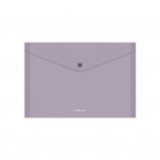 Папка-конверт с кнопкой A4, пластиковая Matt Pastel Bloom, с 4 цветными отделениями, прозрачный, ассорти (в пакете по 4 шт.) 61161 ERICH KRAUSE 