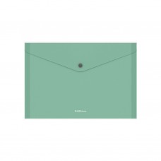 Папка-конверт с кнопкой A4, пластиковая Matt Pastel Bloom, с 4 цветными отделениями, прозрачный, ассорти (в пакете по 4 шт.) 61161 ERICH KRAUSE 