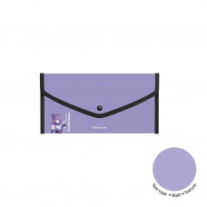 Папка-конверт с кнопкой А5+ (260х140) пластик. Matt Manga, обшитая, Travel, непрозр. 61163 ERICH KRAUSE 