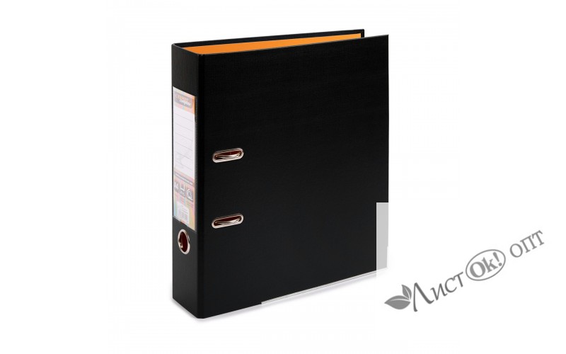 Папка-рег. 75мм. BLACK&COLOR PVC, 2-х стороннее покр., мет.уг. черный/оранжевый ЕС100262112 EXPERT COMPLETE 