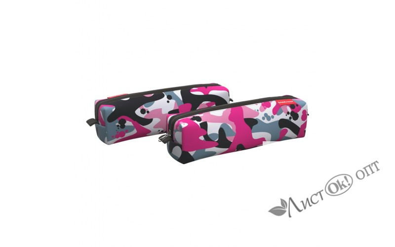 Пенал квадро mini 210x50x50мм Pink Camo (21х5х5 см) 52235 ERICH KRAUSE 