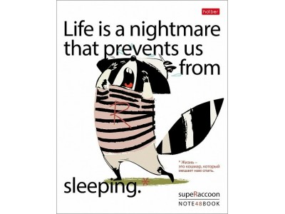 Тетрадь 48 л. клетка скр. А5 5 диз.в блоке скругл.углы серия -СуперЕнот- 48Т5В1 Hatber 