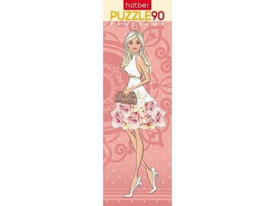 Пазлы 90 эл. ИГРА для детей А4ф 110х290мм  Панорама-Fashion Girl- 90ПЗ4_28186 Hatber -1