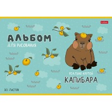 Альбом для рис. 20л. А4 на скобе  серия -Реально крутой Капибара- 20А4В Hatber 