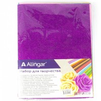 Набор фоамиран А4, 2 мм, глитер, 10 цветов, ассорти, упаковка полиэтилен AL6582 Alingar 