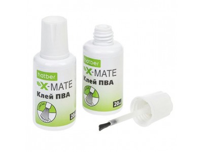 Клей ПВА с кисточкой X-Mate  20ml GL_071923 Hatber 