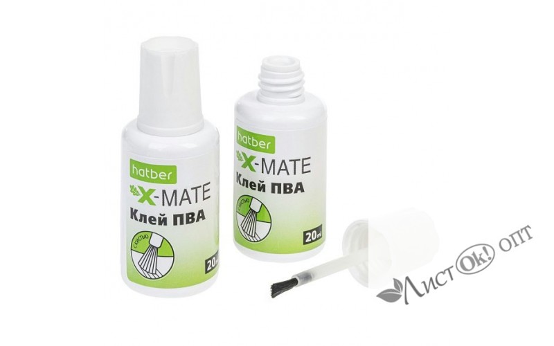 Клей ПВА с кисточкой X-Mate  20ml GL_071923 Hatber 