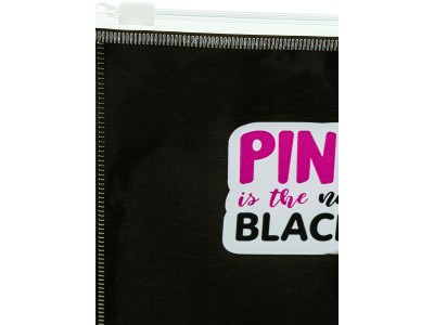 Папка на молнии zip-lock А4, 180мкм, PINK&BLACK ПК-8680 Проф-Пресс -2