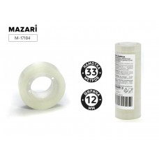 Клейкая лента 12*33,  прозрачная,  35 мкм, M-17184 MAZARI 