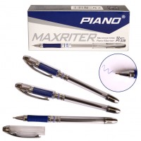 Ручка шариковая 0.5 мм синяя масл."Maxriter" ,прозр.корп,рез.грип Piano 338-PT PIANO