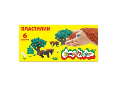 Пластилин 6цв. 90г. со стек. ПКМ06 Каляка-Маляка 