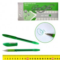 Ручка масляная зелёная 0.7 мм, резиновый грип Easy Office 5022 