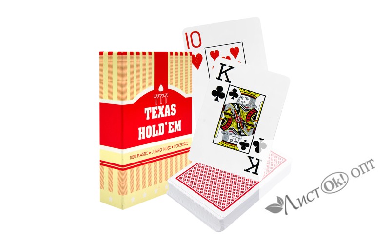 Карты игральные "TEXAS HOLDEM", 54шт, пластик 2960 /1 /0 /0 /144