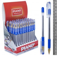 Ручка масляная , синий стержень 0,5мм, прозр.корпус Piano 205-РТ Gold PIANO 