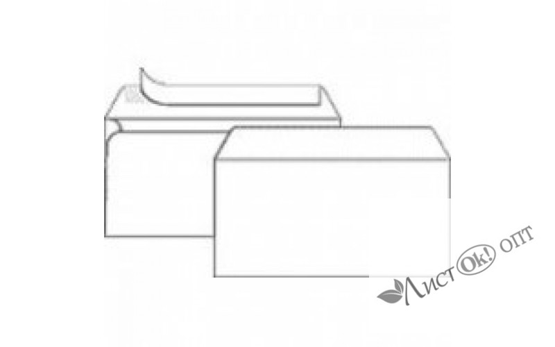 Конверт 110*220мм Е65 Евро, белый, отрывная лента запечатка Е65.10 KurtStrip /50 /50 /0 /1000